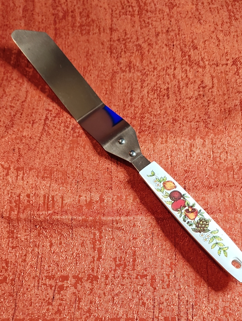 Vintage Rare Offset Spatula with 1980's Fruit Design - White
